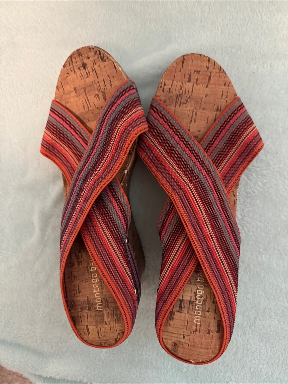 Montego Bay Club Multicolor Striped Crisscross Espadrille Sandals